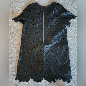 JOA faux leather lace dress